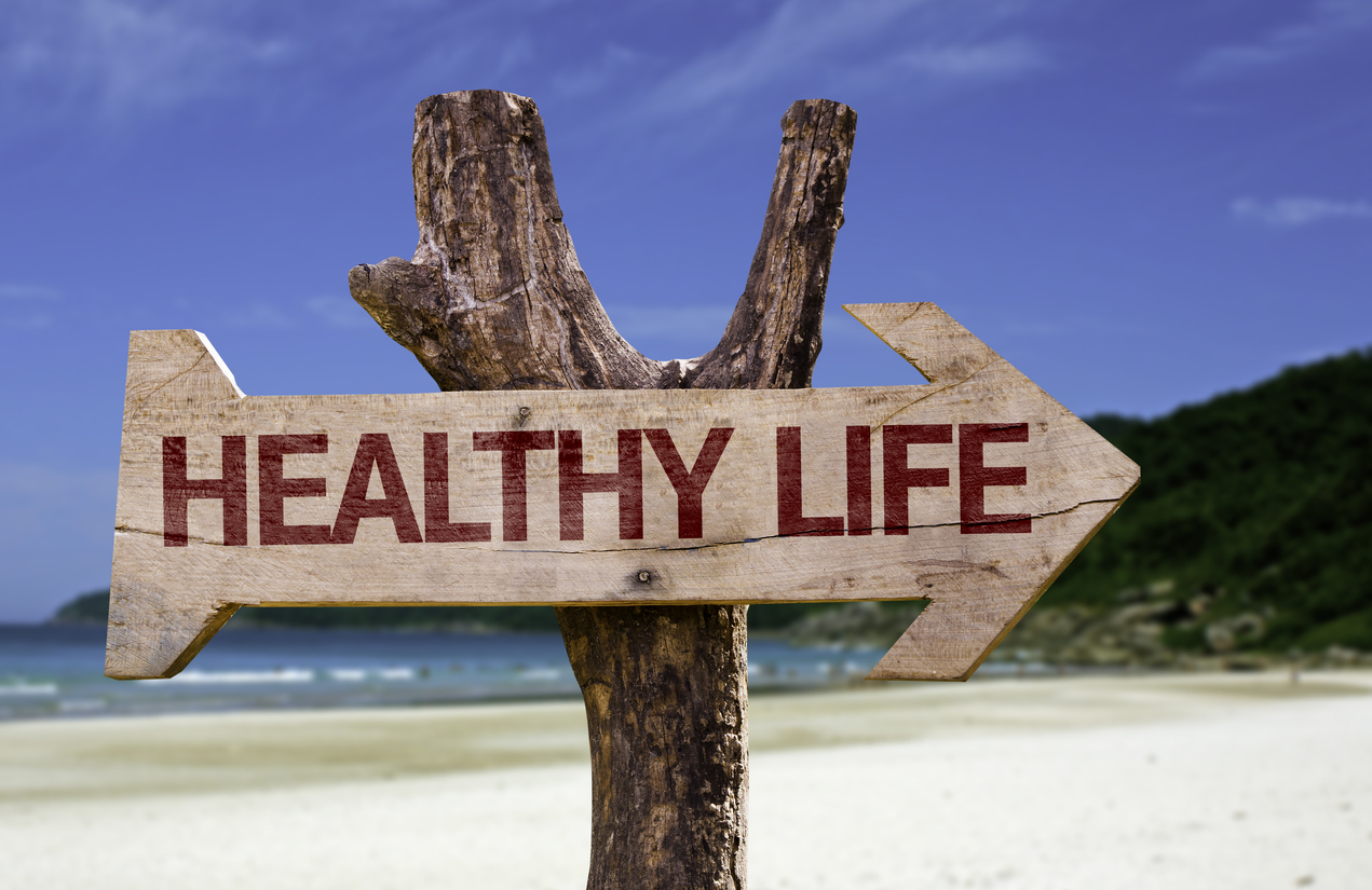 Healthy Life wooden sign